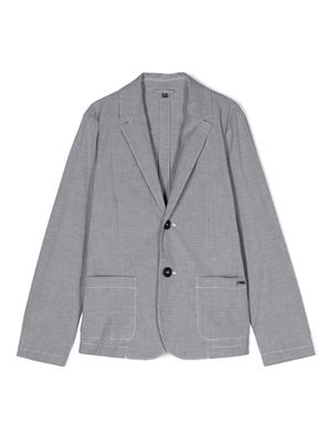 Emporio Armani Kids houndstooth single-breasted blazer - Blue