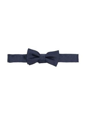 Emporio Armani Kids jacquard silk bow tie - Blue
