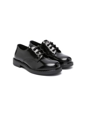 Emporio Armani Kids lace-up leather loafers - Black