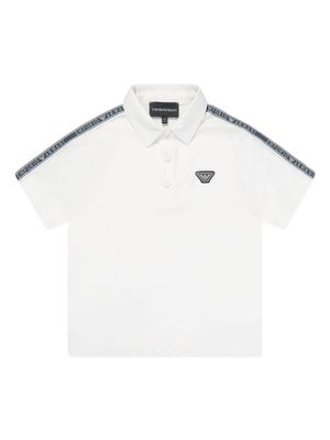 Emporio Armani Kids logo-appliqué cotton polo shirt - White