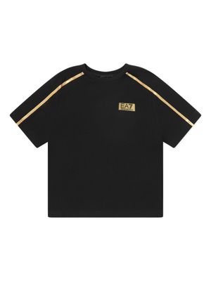 Emporio Armani Kids logo-appliqué cotton T-shirt - Black