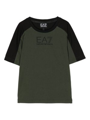 Emporio Armani Kids logo-appliqué cotton T-shirt - Green