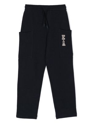 Emporio Armani Kids logo-appliqué cotton track pants - Blue