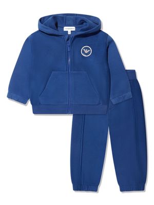 Emporio Armani Kids logo-appliqué jersey tracksuit - Blue