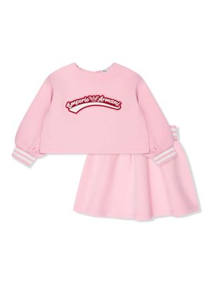 Emporio Armani Kids logo-appliqué skirt set - Pink