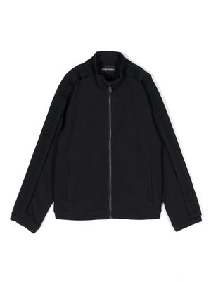 Emporio Armani Kids logo-embellished zip-up track jacket - Black