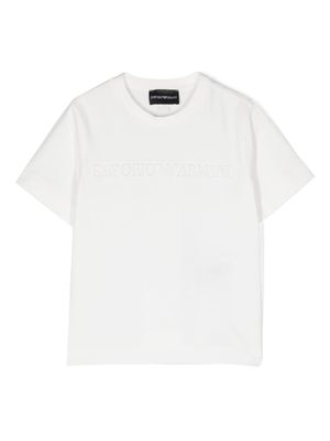 Emporio Armani Kids logo-embossed cotton T-shirt - White