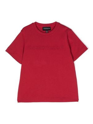 Emporio Armani Kids logo-embossed T-shirt - Red