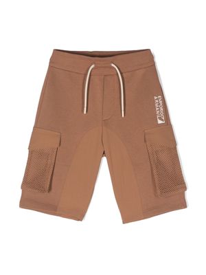 Emporio Armani Kids logo-embroidered cargo shorts - Brown