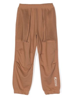 Emporio Armani Kids logo-embroidered cotton-blend track pants - Brown