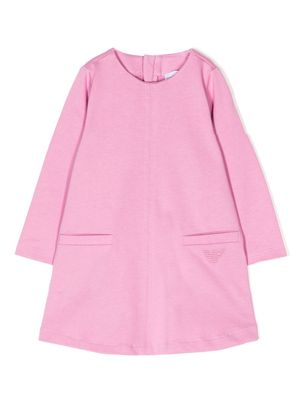 Emporio Armani Kids logo-embroidered cotton dress - Pink