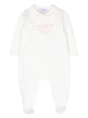 Emporio Armani Kids logo-embroidered cotton pyjamas - Neutrals