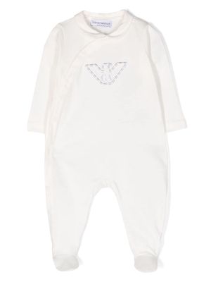 Emporio Armani Kids logo-embroidered cotton pyjamas - White