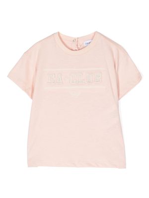 Emporio Armani Kids logo-embroidered cotton T-shirt - Pink