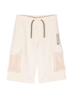 Emporio Armani Kids logo-embroidered drawstring shorts - Neutrals