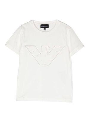 Emporio Armani Kids logo-embroidered jersey T-shirt - White