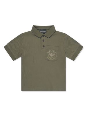 Emporio Armani Kids logo-embroidered polo shirt - Green