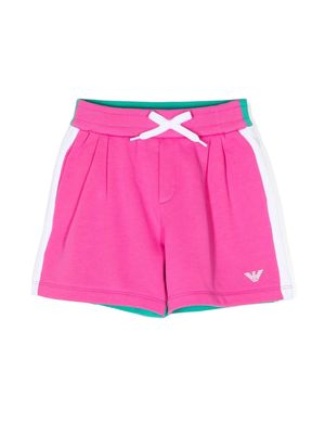 Emporio Armani Kids logo-embroidered print shorts - Pink
