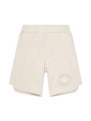 Emporio Armani Kids logo-embroidered ribbed shorts - Neutrals