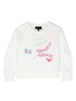 Emporio Armani Kids logo-embroidered sweatshirt - White