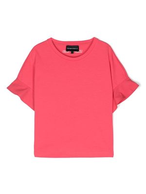 Emporio Armani Kids logo-embroidered T-shirt - Pink