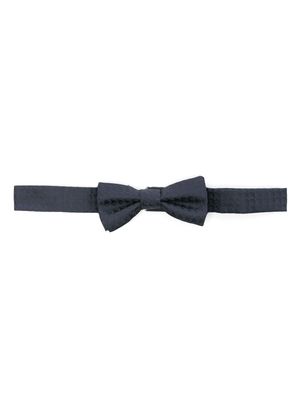 Emporio Armani Kids logo-jacquard silk bow tie - Blue