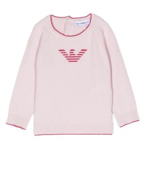 Emporio Armani Kids logo-knit jumper - Pink