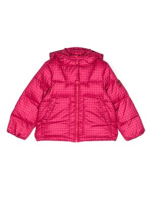 Emporio Armani Kids logo-patch hooded padded jacket - Pink