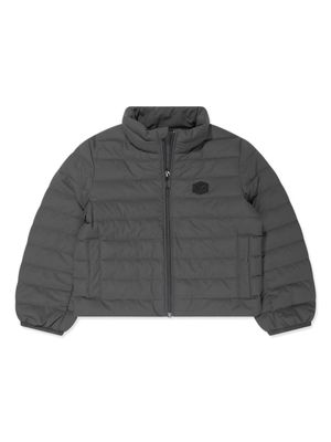 Emporio Armani Kids logo-patch quilted puffer jacket - Grey