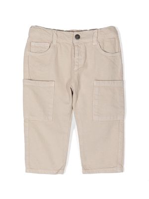 Emporio Armani Kids logo-plaque cotton chinos - Neutrals