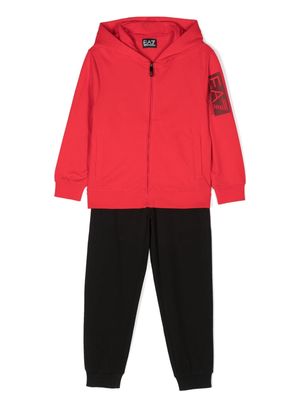 Emporio Armani Kids logo-print cotton tracksuit set - Red