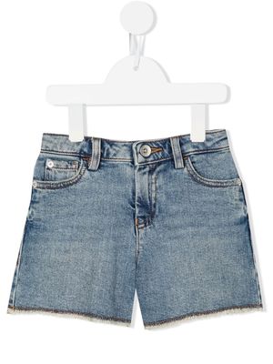 Emporio Armani Kids logo-print denim shorts - Blue