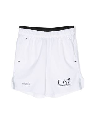 Emporio Armani Kids logo-print elasticated-waist shorts - White