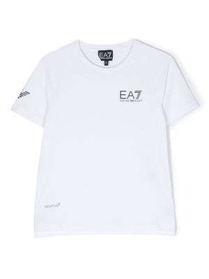 Emporio Armani Kids logo-print jersey T-shirt - White
