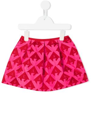 Emporio Armani Kids logo-print pleated mini skirt - Red