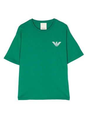 Emporio Armani Kids logo print short-sleeve T-shirt - Green