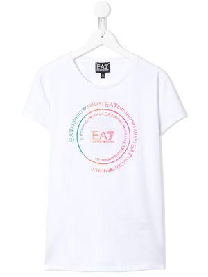 Emporio Armani Kids logo print short-sleeve T-shirt - White