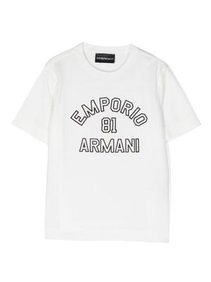 Emporio Armani Kids logo-print short sleeves T-shirt - White