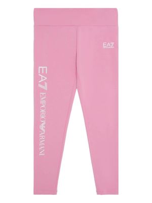 Emporio Armani Kids logo-print stretch-cotton leggings - Pink