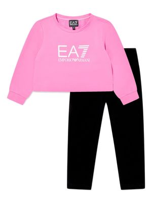 Emporio Armani Kids logo-print sweatshirt and trousers - Pink