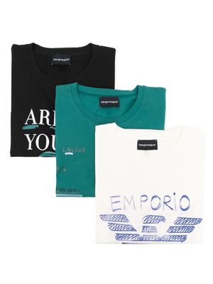 Emporio Armani Kids logo-print sweatshirt set - Black