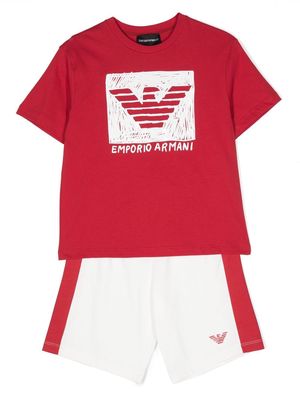 Emporio Armani Kids logo-print tracksuit set - Red