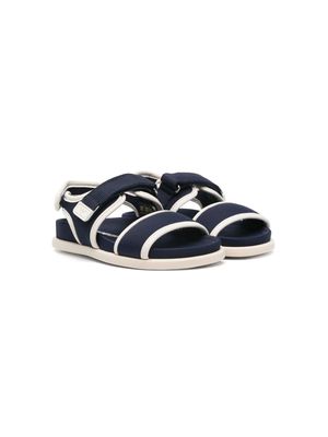 Emporio Armani Kids logo-print twill sandals - Blue