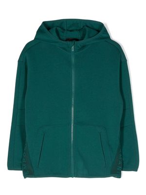 Emporio Armani Kids logo-print zipped hoodie - Green