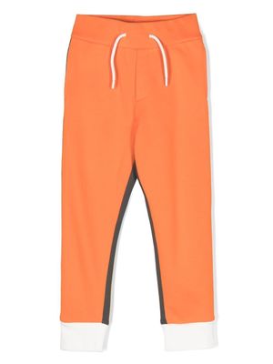 Emporio Armani Kids logo-tape colour-block track pants - Orange
