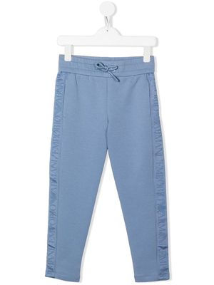 Emporio Armani Kids logo tape-detail cotton track pants - Blue