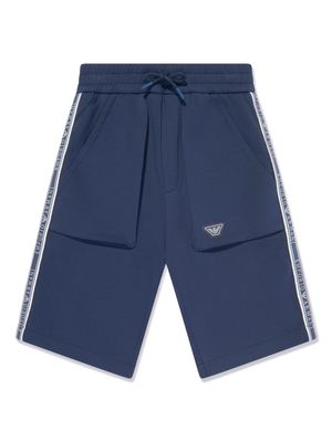 Emporio Armani Kids logo-tape shorts - Blue