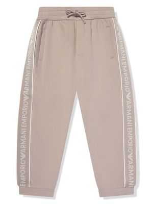 Emporio Armani Kids logo-tape track pants - Neutrals