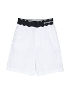 Emporio Armani Kids logo-waist bermuda shorts - White