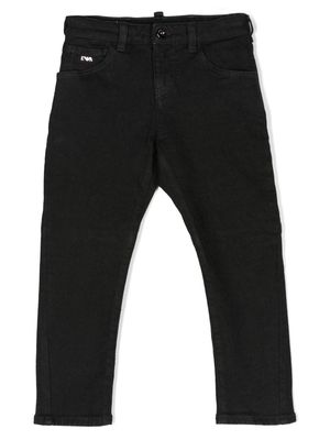 Emporio Armani Kids low-rise slim-cut jeans - Black